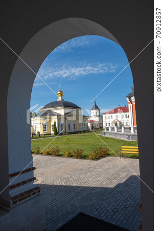 View from the porch of the Cathedral of St. Sergius of Radonezh in the Trinity-Sergius Varnitsky Monastery. View from the porch of the Cathedral of St. Sergius of Radonezh in the Trinity-Sergius Varnitsky Monastery. 70912857