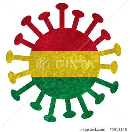 The national flag of Bolivia with corona virus or bacteria 70913136