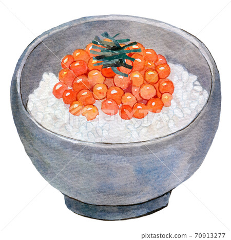 水彩插圖食物多少碗 70913277