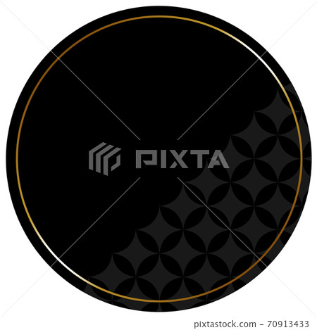 Circular frame black & gold partly cloisonne pattern Circular frame black & gold partly cloisonne pattern 70913433