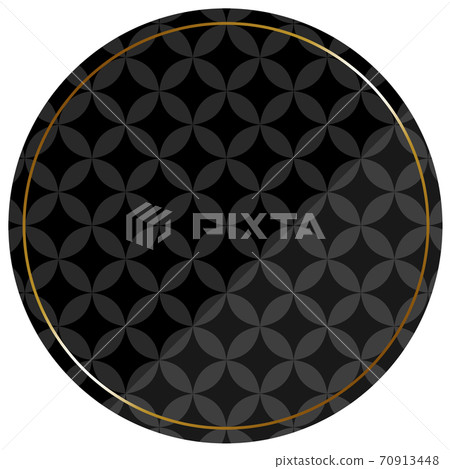 Circular frame black & gold cloisonne pattern on the entire surface Circular frame black & gold cloisonne pattern on the entire surface 70913448