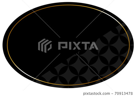 Oval frame black & gold partly cloisonne pattern 70913478