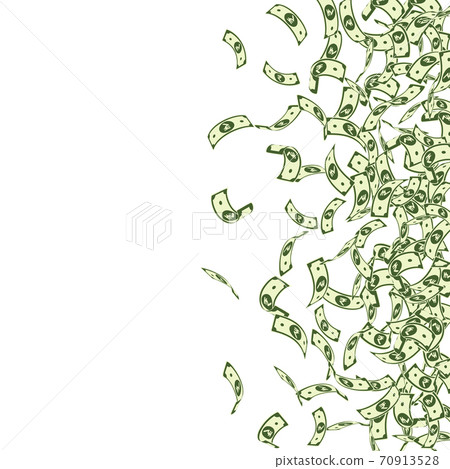 Indian rupee notes falling. Small INR bills on whi Indian rupee notes falling. Small INR bills on whi 70913528