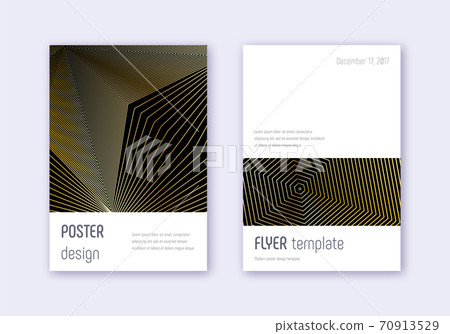 Minimalistic cover design template set. Gold abstr Minimalistic cover design template set. Gold abstr 70913529