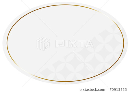 Oval frame white & gold partly cloisonne pattern 70913533