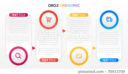 Infographic process chart circle with shopping online icons concept vector 70913709