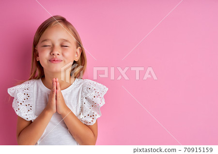 pretty caucasian little girl is dreaming about new toy pretty caucasian little girl is dreaming about new toy 70915159