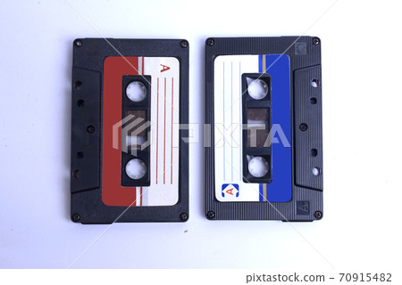 Close up view of old audiotape cassette 70915482