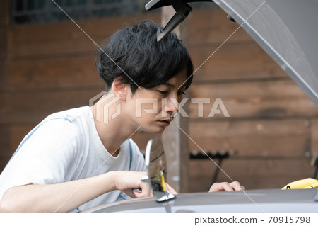 Man repairing a car Man repairing a car 70915798