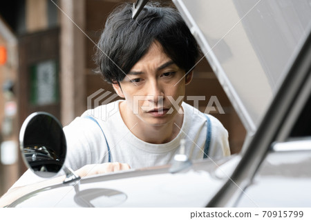 Man repairing a car Man repairing a car 70915799