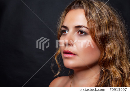 Portrait of an overweight young woman 70915997