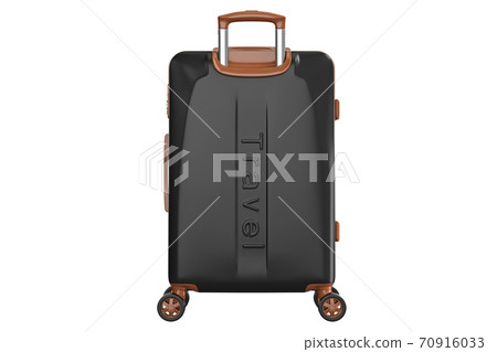 Baggage with long handle black, side view Baggage with long handle black, side view 70916033