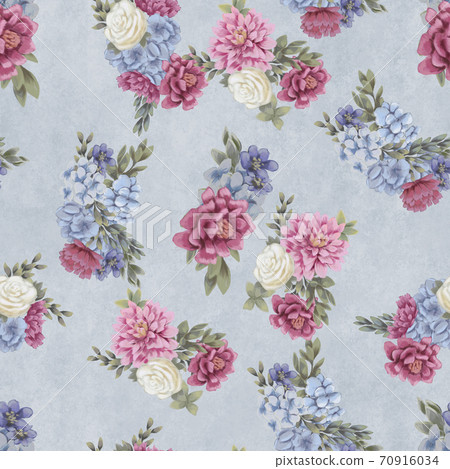 Watercolor floral seamless pattern. Hand painted flowers, greeting card template or wrapping paper Watercolor floral seamless pattern. Hand painted flowers, greeting card template or wrapping paper 70916034