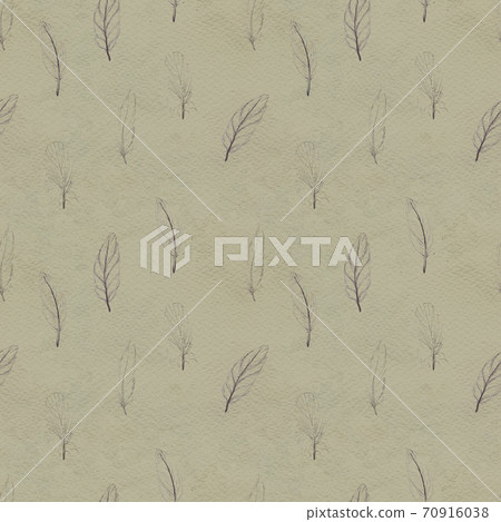 Watercolor feathers seamless pattern. Hand painted texture Watercolor feathers seamless pattern. Hand painted texture 70916038