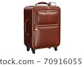Suitcase travel large leather brown luggage 70916055