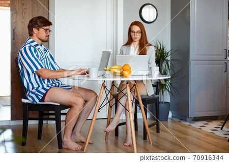 confident office workers at home during quarantine confident office workers at home during quarantine 70916344