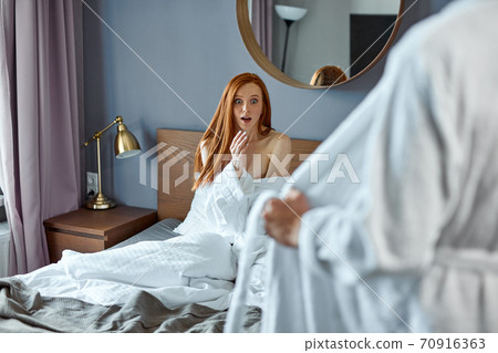 adorable woman is shocked by the size adorable woman is shocked by the size 70916363
