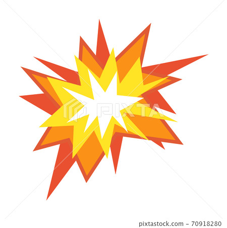 Cartoon bomb blast effect on white background 70918280