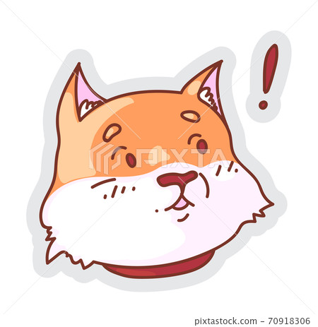 Dog thinking having idea sticker isolated on white 70918306