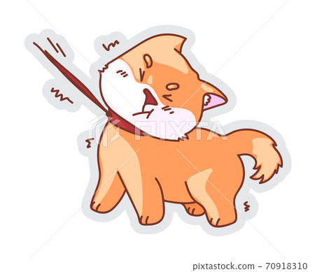 Dog refuse to walk, not following sticker on white Dog refuse to walk, not following sticker on white 70918310