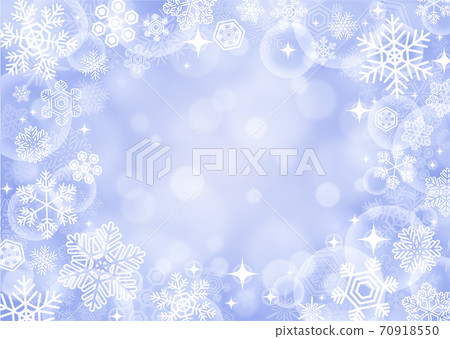[Winter / Christmas material] Snow and glitter background Cobalt blue 70918550