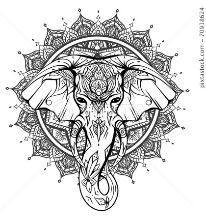 Elephant Tattoo Stock Vector Illustration and Royalty Free Elephant Tattoo  Clipart