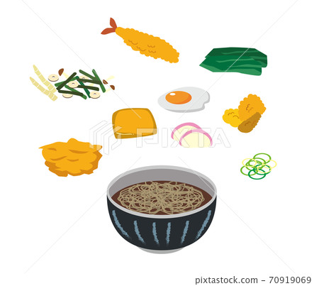 Japanese food soba ingredients 70919069