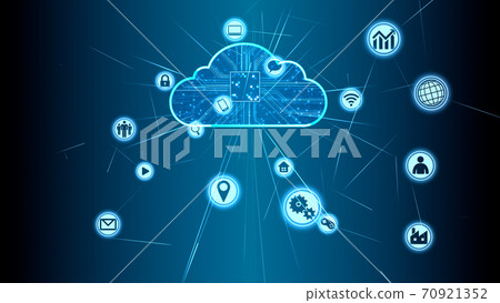Cloud Big Data Technology Icon Network Internet... - Stock Illustration ...