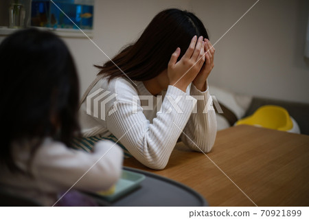 Mother troubled with child care Mother troubled with child care 70921899