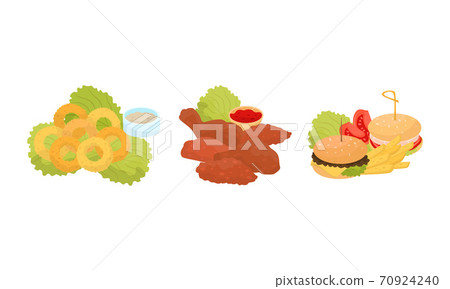 Snacks and Starters as Food Catering Vector Set 70924240