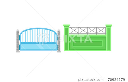 Fences as Outdoor Structure for Enclosing Private Area Vector Set Fences as Outdoor Structure for Enclosing Private Area Vector Set 70924279