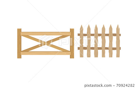 Fences as Outdoor Structure for Enclosing Private Area Vector Set 70924282
