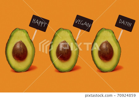 avocado fruits and text happy vegan day avocado fruits and text happy vegan day 70924859