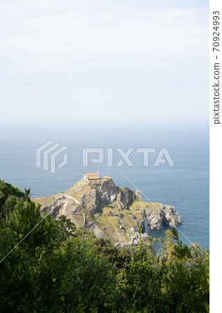 Gaztelugatxe island on Vizcaya, Spain. It has a small hermit on top Gaztelugatxe island on Vizcaya, Spain. It has a small hermit on top 70924993
