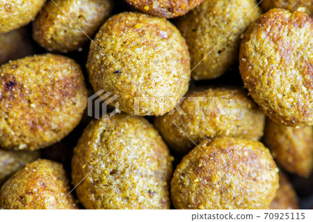 Dried dog food background. close up. macro 70925115