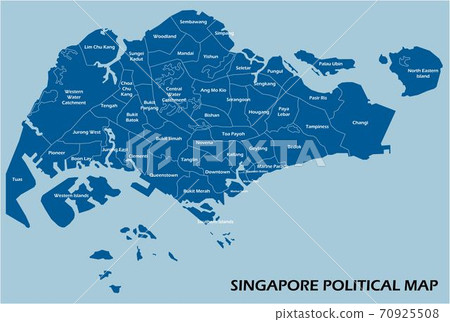 Singapore political map divide by state colorful outline simplicity style. 70925508