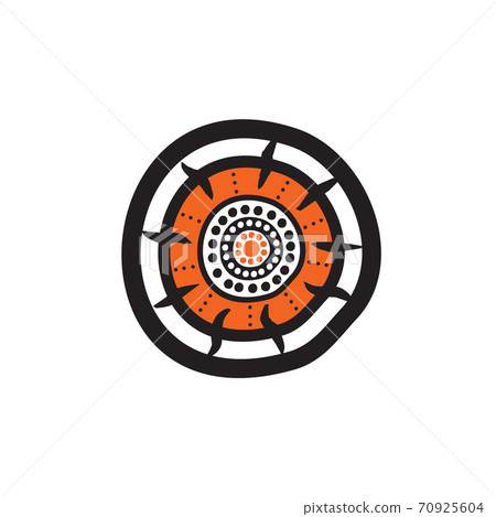 Aboriginal art dots painting icon logo design template Aboriginal art dots painting icon logo design template 70925604