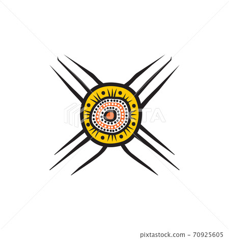 Aboriginal art dots painting icon logo design template 70925605