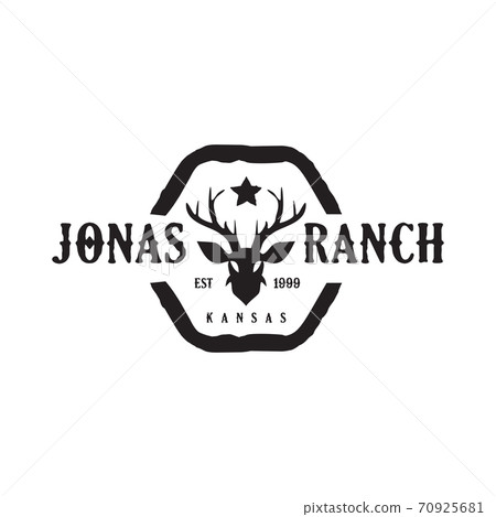 Ranch logo design with using head of deer as symbol 70925681