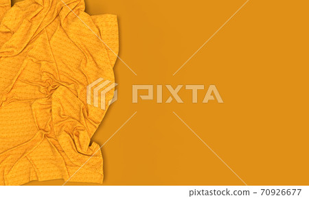 Merino wool knitted large orange blanket. Thanksgiving day, halloween. 3d render 70926677