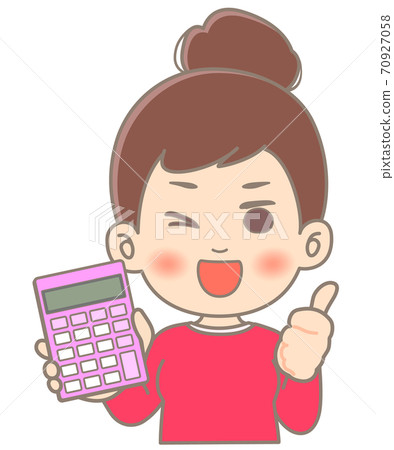I like a wink with a calculator in one hand! Woman in a pose-single item I like a wink with a calculator in one hand! Woman in a pose-single item 70927058