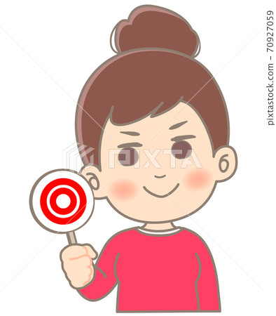 A woman who specializes in double circle round panels-single item A woman who specializes in double circle round panels-single item 70927059