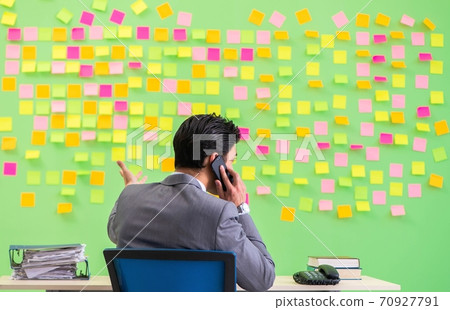 Businessman with many conflicting priorities 70927791