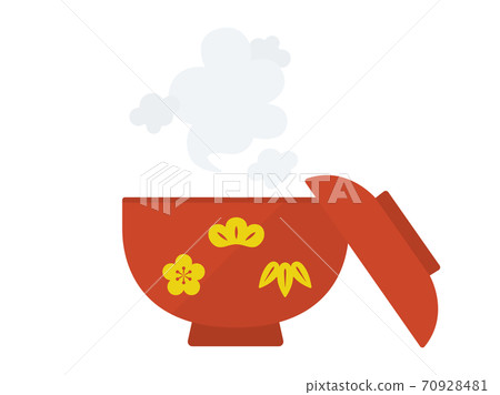 Illustration of a bowl with a Japanese pattern 70928481