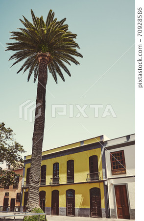 Retro toned picture of San Cristobal de La Laguna old town, Tenerife, Spain. 70928586