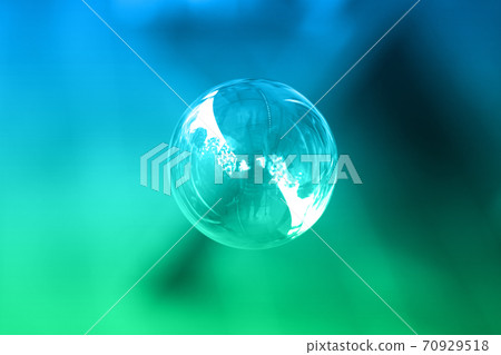 1 soap bubble on a green and blue background 1 soap bubble on a green and blue background 70929518