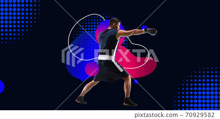 Neoned modern artwork, horizontal flyer, cover with trendy design and colors 70929582