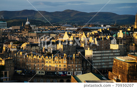 Edinburgh city skyline from Calton Hill., United Kingdom Edinburgh city skyline from Calton Hill., United Kingdom 70930207