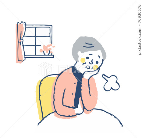 中年女人用臉頰棒嘆氣 70930576