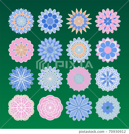 Set of mandalas, graphic round elements. Vector circle background. 70930912